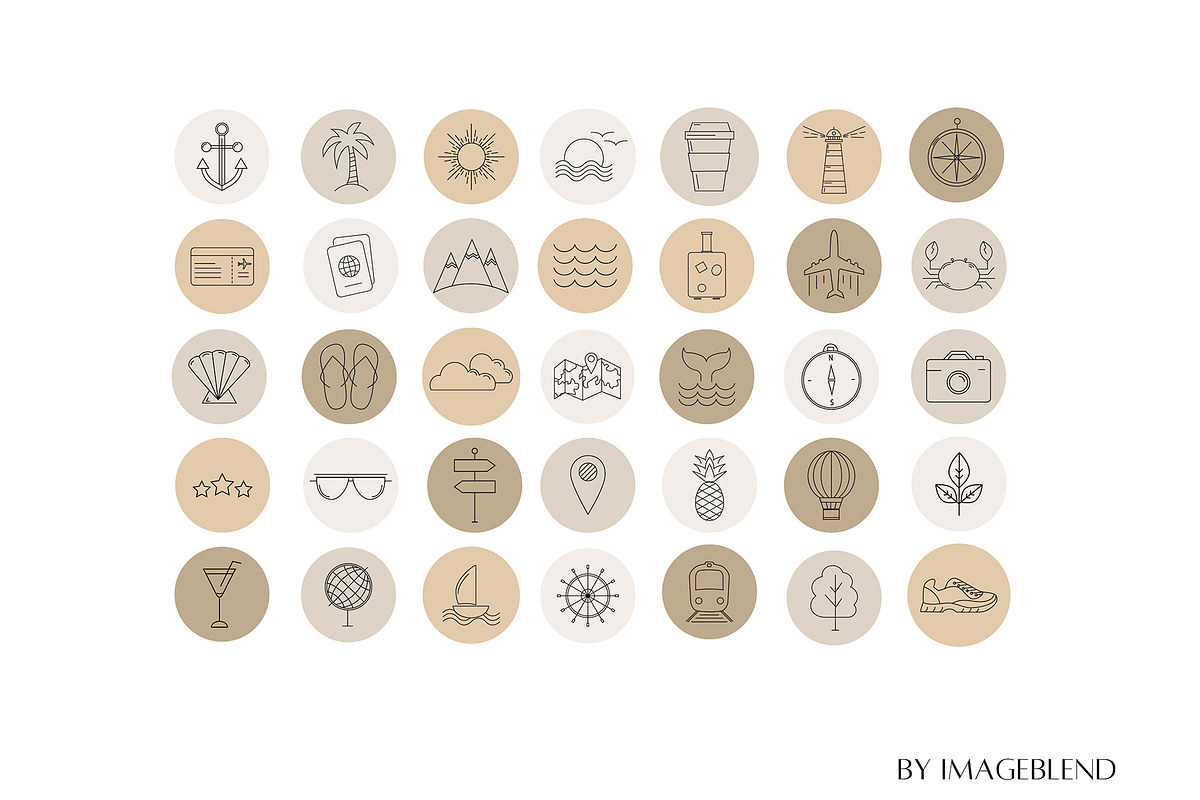 35 Travel Story Highlights Icons, a Social Media Template by Imageblend (Photo 4 of 4)