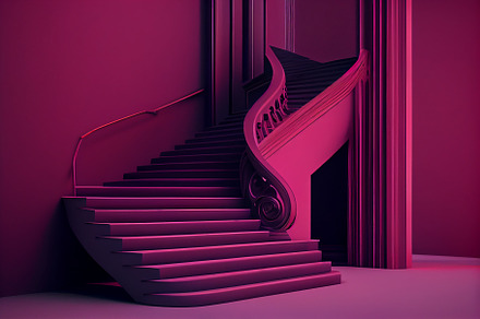 Conceptual illustration background of futuristic steps design, an Architecture Photo by New York Art Store