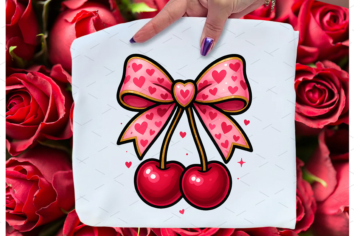 Cherry Love Valentine Coquette Heart, an Illustration by Libby Wishes (Photo 3 of 7)