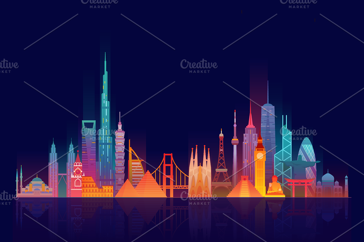 World skyline, a Work Illustration by GlebTagirov (Photo 1 of 3)