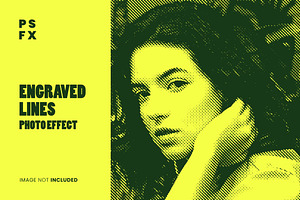Engraved Lines Photo Effect Psd, an Action Add-On by WudelMbois Studio