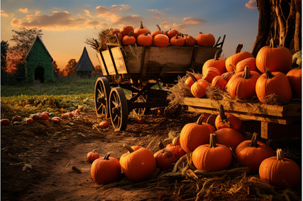 Pumpkin harvest farm. Generate Ai, a Nature Photo by Ylivdesign