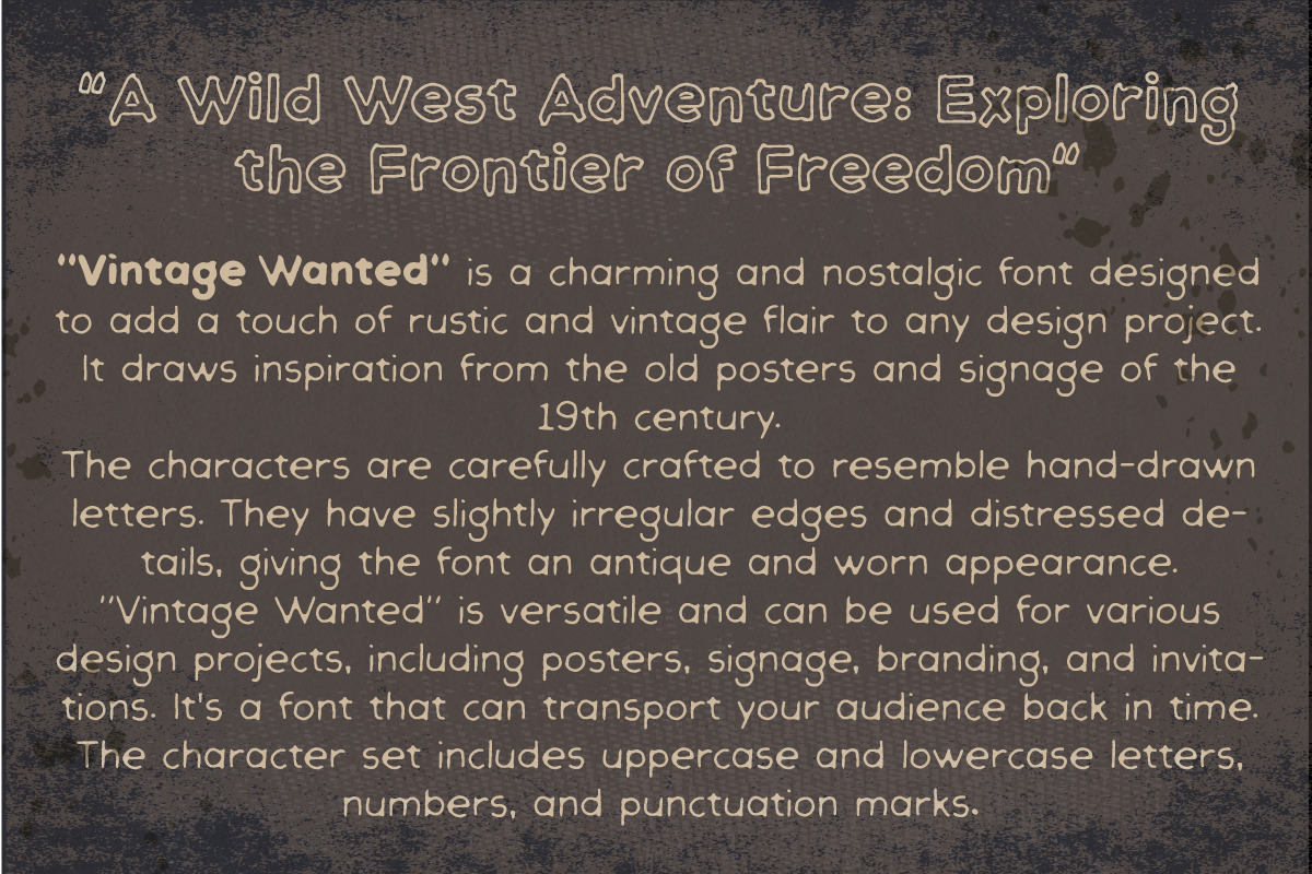 Vintage wanted Font hand-drawn style, a Handwritten Font by Stylographic (Photo 2 of 4)