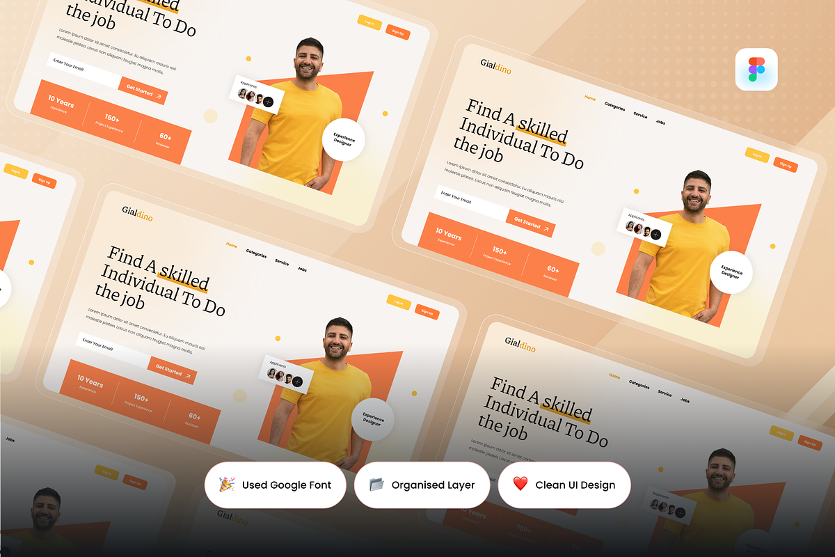 Gialdino - Jobfinder Hero Header, an UI Kit Template by SquidPixey (Photo 2 of 3)
