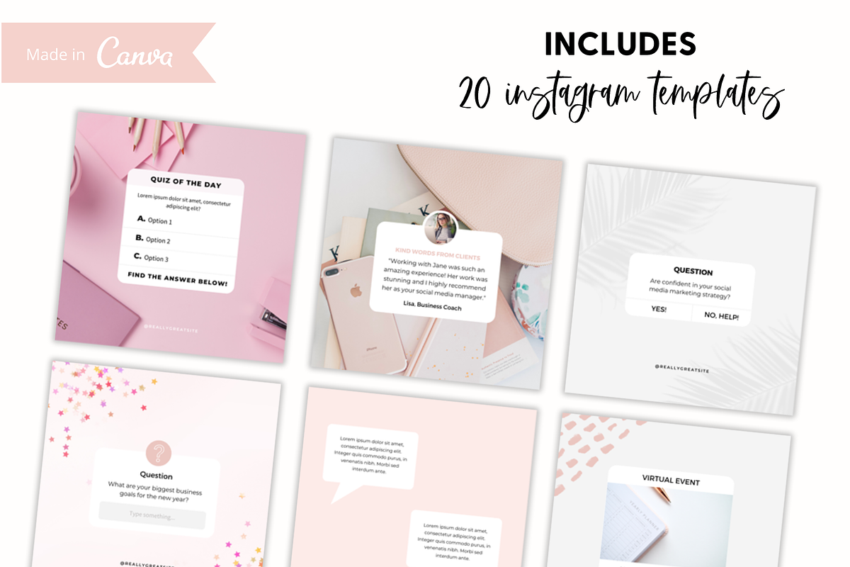 Canva Engagement Instagram Templates, a Social Media Template by The Template Lounge (Photo 5 of 7)
