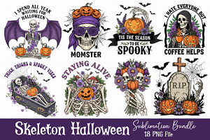 Skeleton Halloween Sublimation, a Work Illustration by Dream Creation