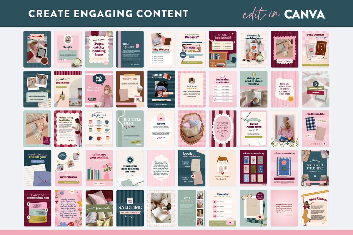 Bookstagram Templates for Instagram, a Social Media Template by Design Pixie (Photo 4 of 9)