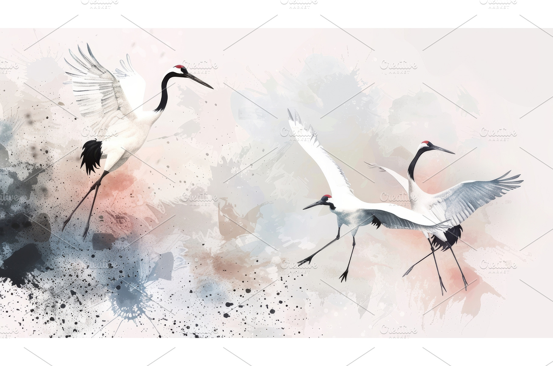 The abstract background of cranes is, an Animal Photo by ZinetroN