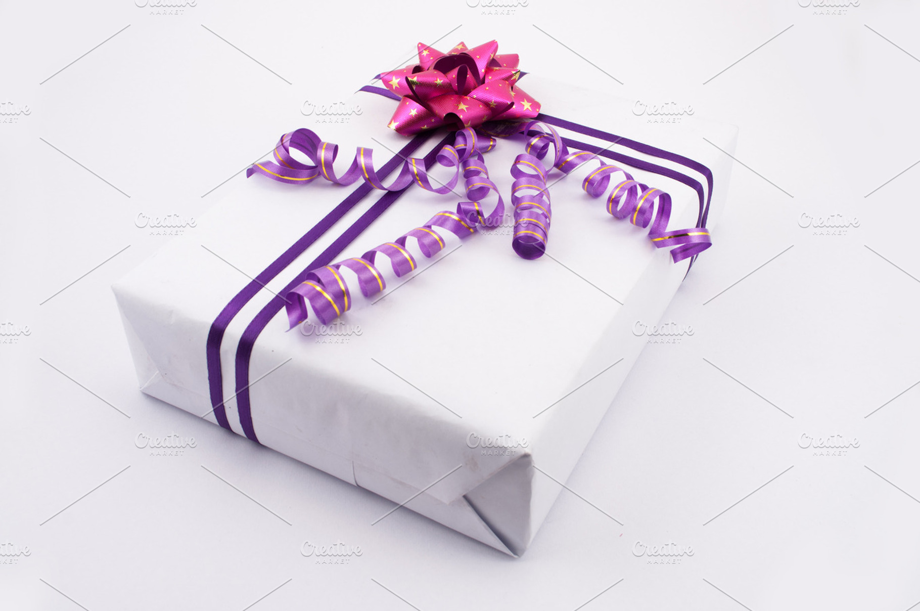 christmas presents on white
