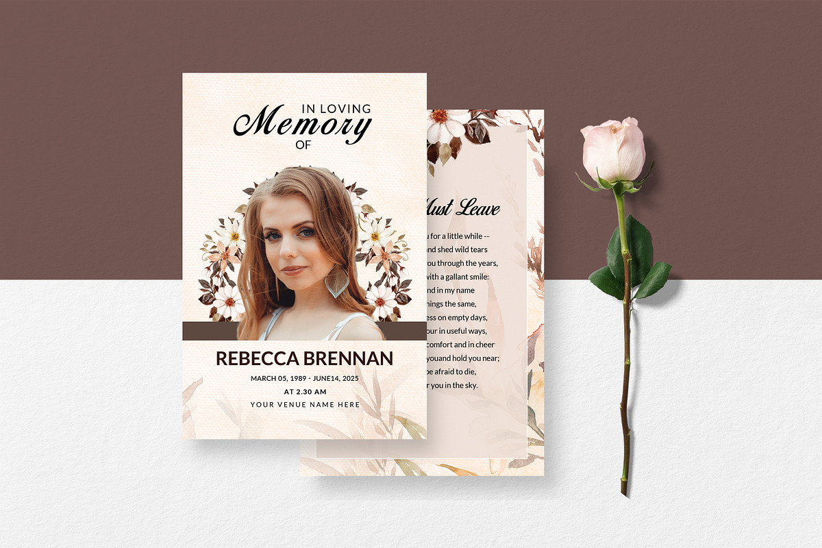 Funeral Program And Prayer Card, a Brochure Template by crazyOWL (Photo 7 of 8)