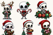 Funny Skeleton Christmas Clipart, a Seasonal Illustration by Design Scotch (Thumbnail 5 of 8)