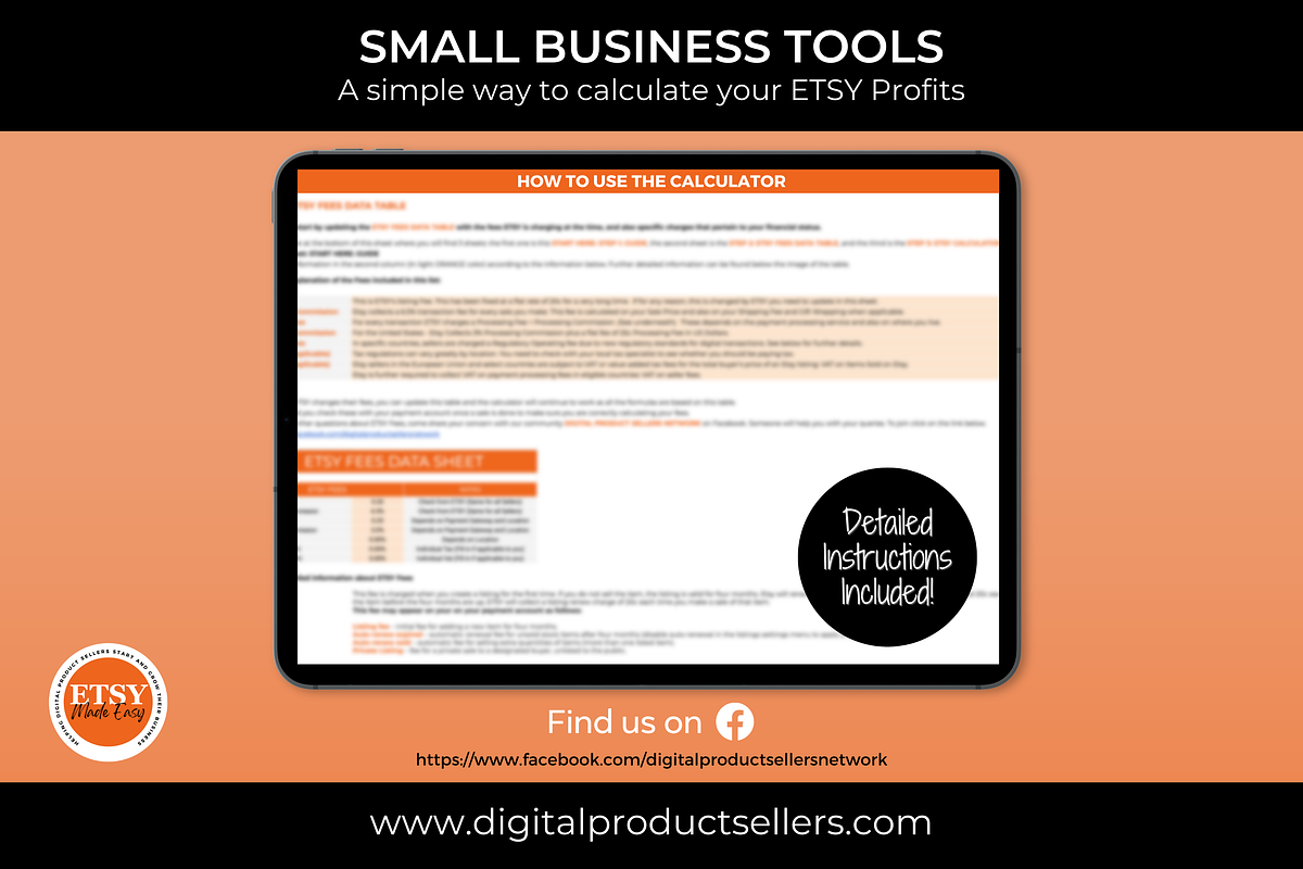Etsy Fees and Profit Calculator, a Templates & Theme by Jennifer Magri Templates (Photo 5 of 7)