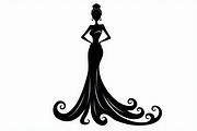 Stylish Gown Silhouette Set, an Illustration by yasushie (Thumbnail 6 of 21)