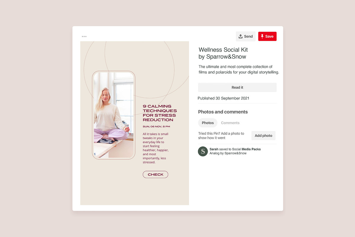 Wellness Social Media Kit CANVA PS, a Social Media Template by Sparrow & Snow (Photo 9 of 26)