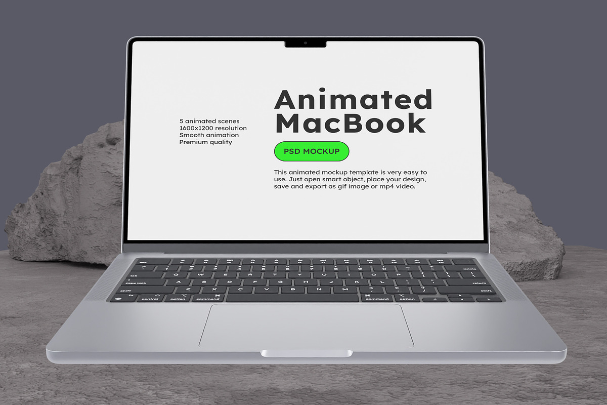 Animated Macbook Pro Mockup, a Mac Mockup by Modern Studio (Photo 7 of 8)