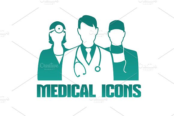 Medical Icon With Different Doctors