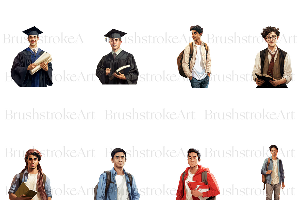 Students Clipart, College Girl, Teen, a Person Illustration by BrushstrokeArtGB (Photo 5 of 9)