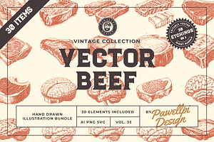 Vector Beef Illustrations Vol.38
