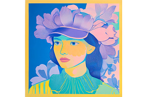 Abstract Portrait of a Woman with, an Illustration by Lermont51