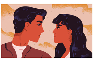 Romantic couple in love, a Person Illustration by Good Studio