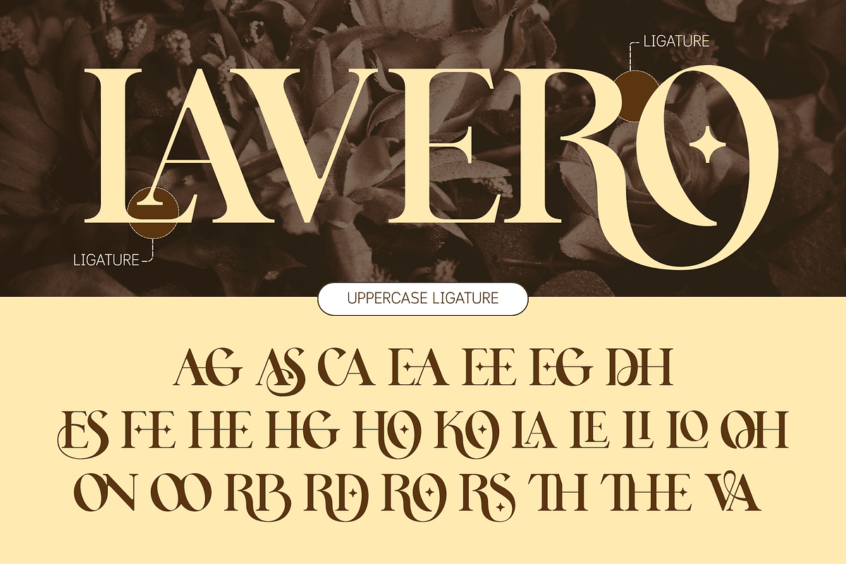 Lavero - Modern Ligatures Font, a Serif Font by Nirmana Visual (Photo 7 of 8)