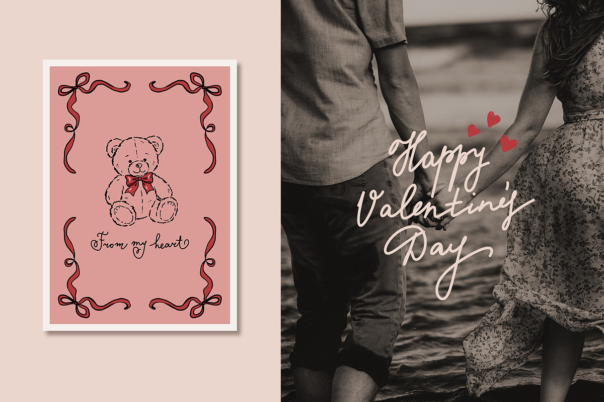 BE MY VALENTINE romantic line art, a Decorative Illustration by long summer (Photo 11 of 14)