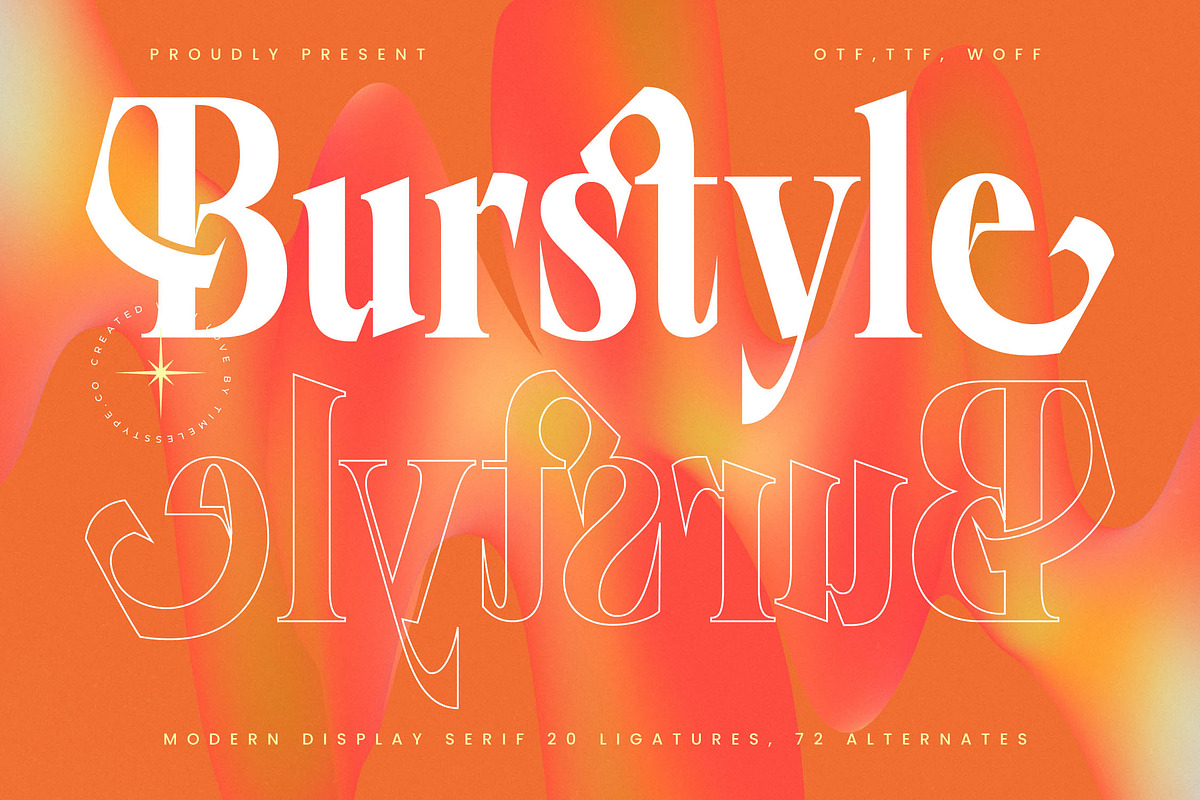 Burstyle Modern Serif Display, a Serif Font by timelesstype.co (Photo 1 of 20)