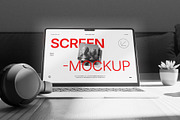 Laptop Screen Mockup, a Wearable Device Mockup by herutage (Thumbnail 4 of 4)