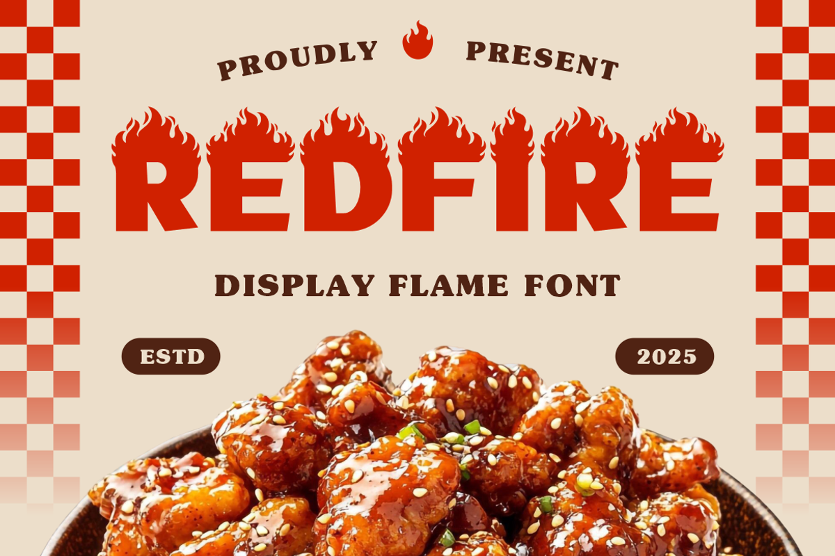 Redfire Display Flame Font, a Font by PutraCetol Studio (Photo 1 of 5)