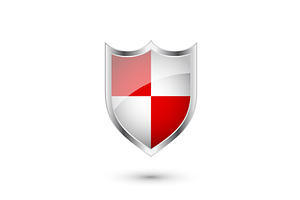 Glossy shield with red and black, an Object Illustration by 32pixels