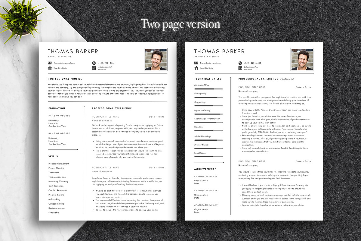 Minimal Resume Template Pack | Canva, a Resume Template by Lux Resume (Photo 2 of 9)