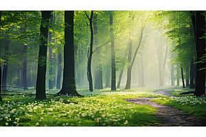 fresh banner spring background ai, a Nature Photo by pikepicture