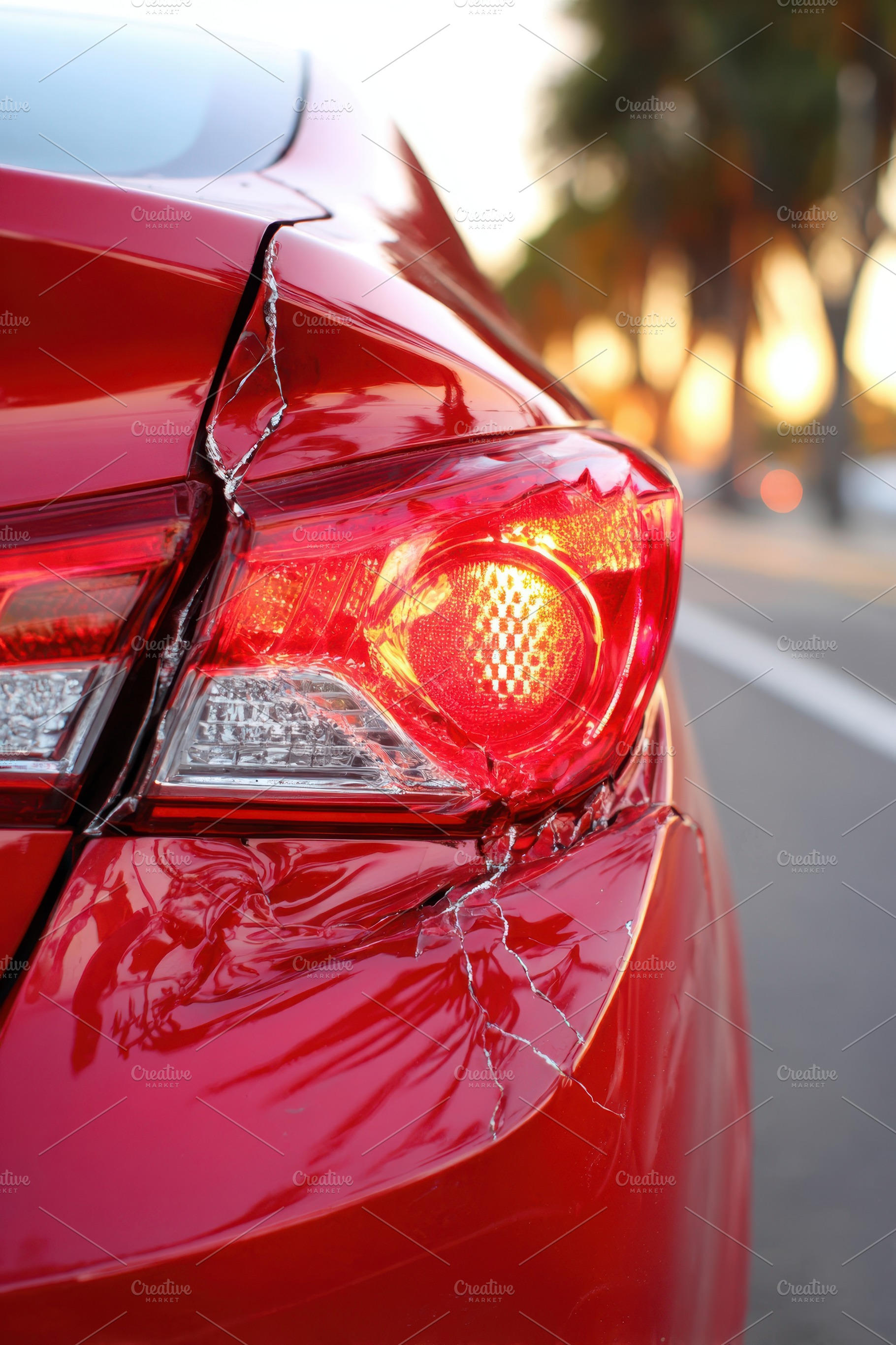 Damaged car tail light close-up, a Transportation Photo by AlyaAnd