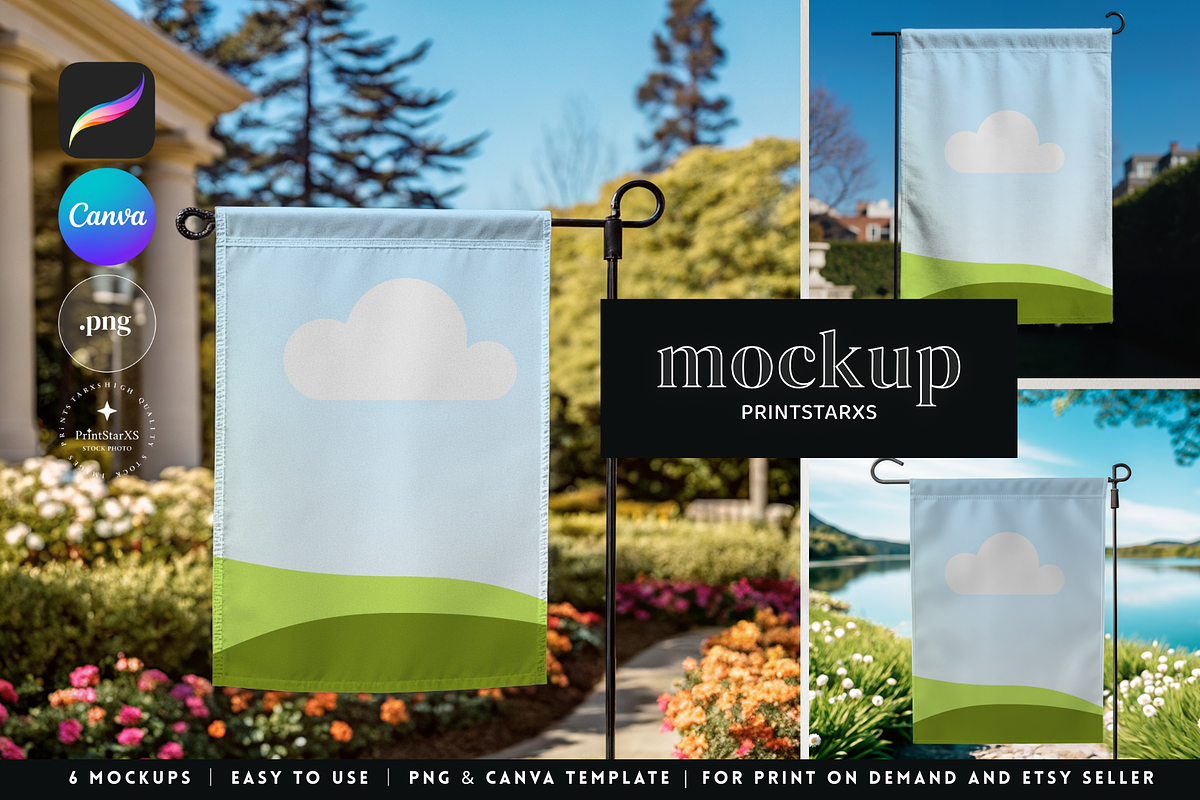 Garden Flag Canva Mockups Bundle, a Household Mockup by PrintStarXS (Photo 1 of 9)