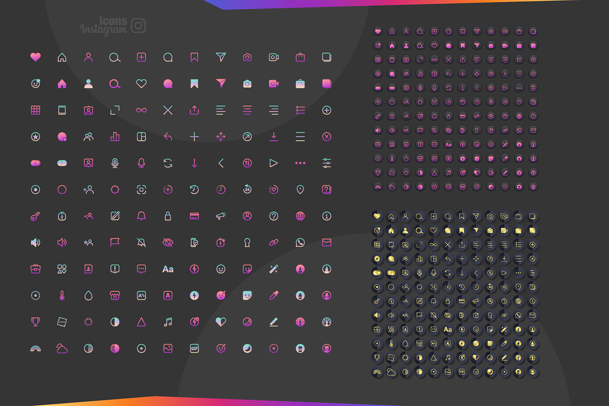 Instagram Icons Bundle, a Social Media Template by karnofff (Photo 8 of 14)