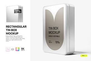 Rectangle Tin Box Packaging Mockup, a Household Mockup by TIFFS