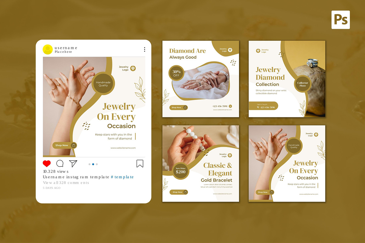 Jewellery Sale Instagram Post, a Social Media Template by CavenArt (Photo 4 of 5)
