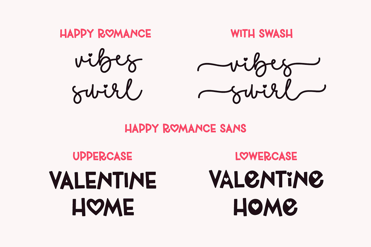 Happy Romance - Cute Heart Font Duo, a Handwritten Font by Airotype (Photo 2 of 12)