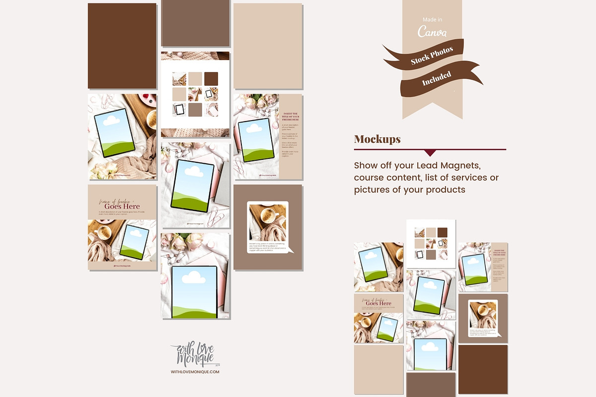 50 Instagram Post Canva Templates, a Social Media Template by With Love Monique (Photo 10 of 14)