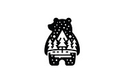 Bear Logo Forest Design, a Branding & Logo Template by Vectorium Studio (Thumbnail 1 of 2)