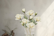 Delicate Flowers & Glass Vases Set, a Decorative Illustration by Sunshine Art (Thumbnail 4 of 13)