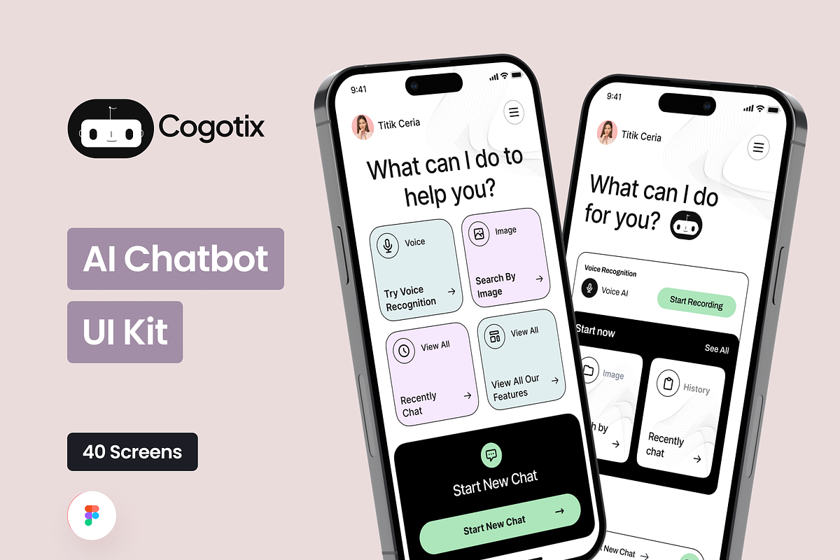 Cogotix - AI Chatbot UI Kit, an UI Kit Template by Sans Design (Photo 1 of 6)