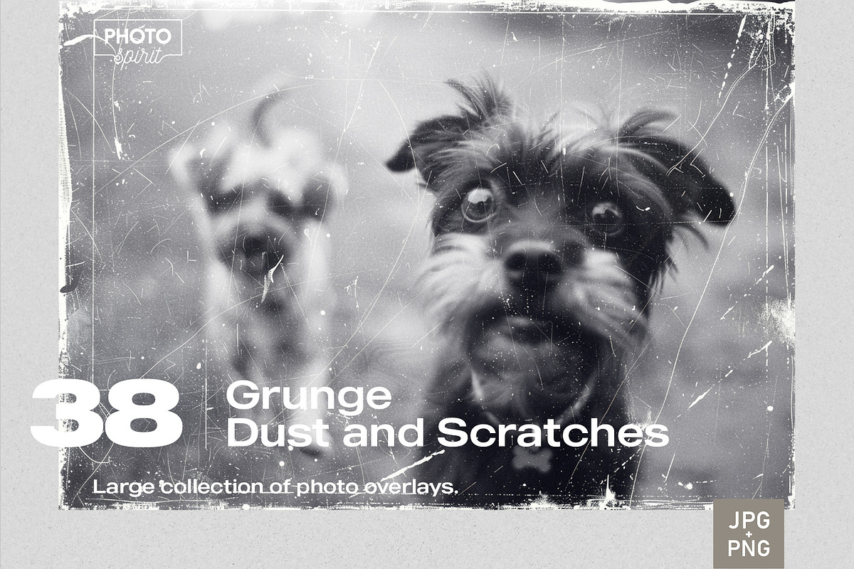Grunge Dust and Scratches Overlays, a Brushes & More by PhotoSpirit (Photo 1 of 8)