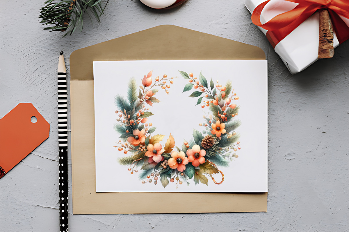 Peach Colored Christmas Clipart, an Illustration by RobertsArt (Photo 4 of 7)