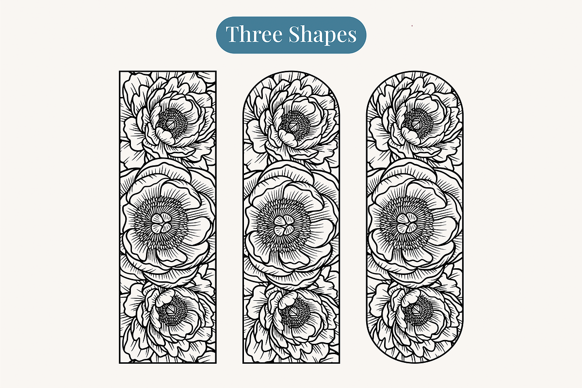 Floral Bookmark Template Bundle, a Stationery Template by Kusumaillustration (Photo 3 of 11)