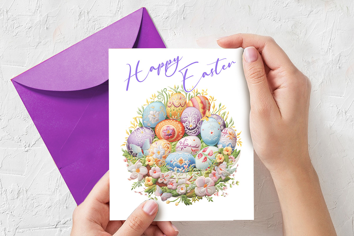 Embroidery Colorful Easter Eggs PNG, an Object Graphic by V Design Creator (Photo 7 of 8)