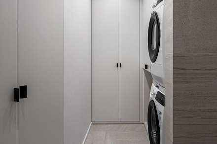 Stylish modern laundry room with