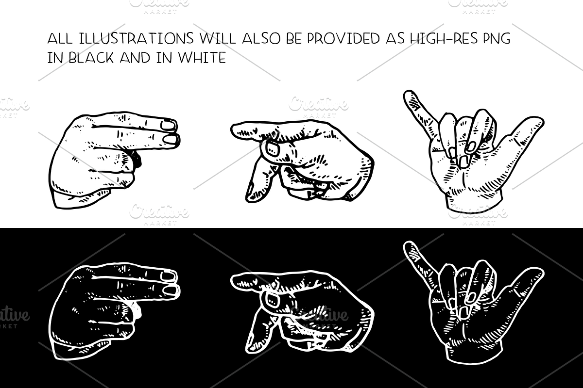 American Sign Language Alphabet, an Education Illustration by Renée from Studio neetje (Photo 4 of 4)