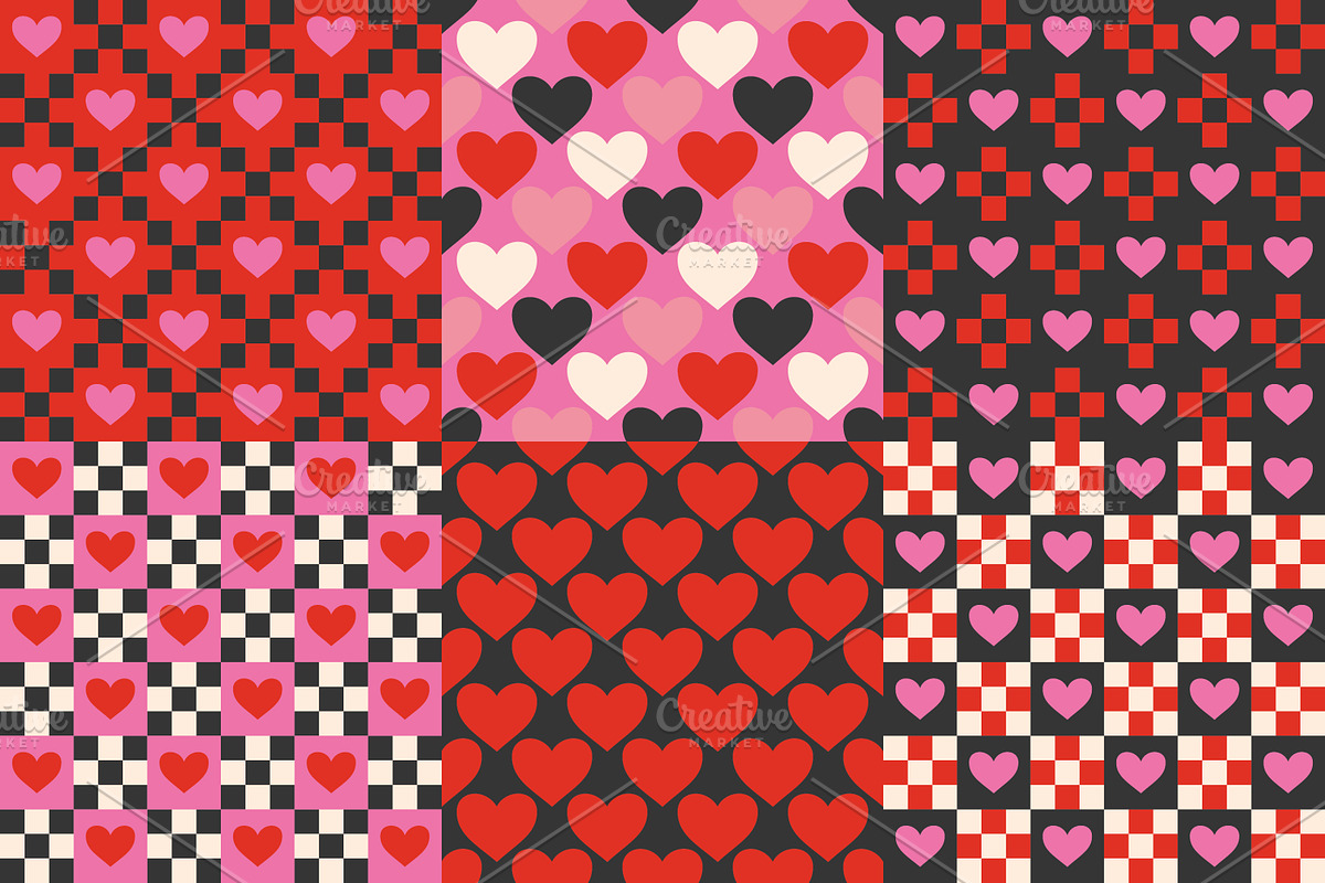Playful Valentine Patterns, a Pattern Graphic by Art's and patterns (Photo 1 of 9)