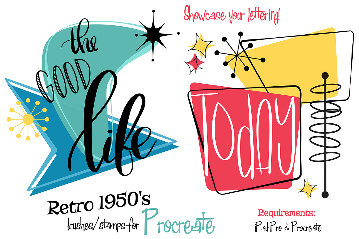 Mid-century Modern Procreate Brushes preview 4